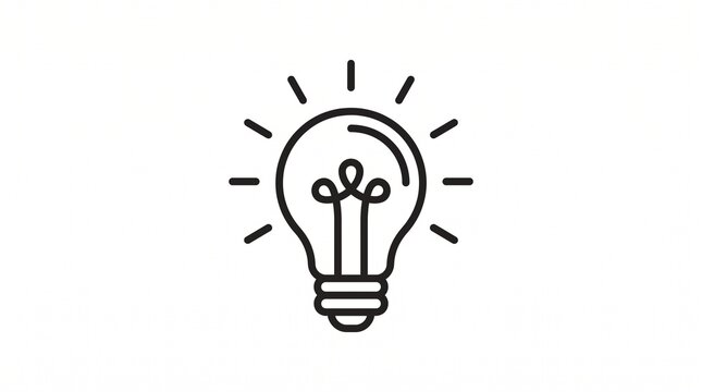 Light bulb line icon vector illustration isolated on white background. Symbol of idea, innovation, and creativity in a minimalist style.