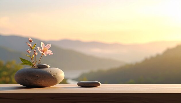 Wellness Mindfulness Background Soft Organic Gradient Earthy Tones Plant Calm Minimal Interior