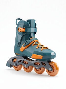 inline skate low poly 3d render