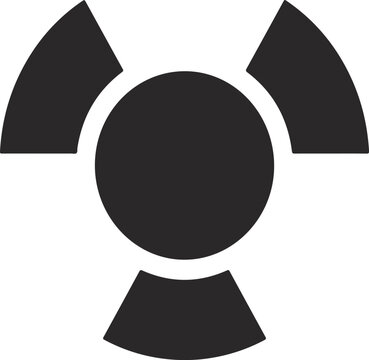 Black and white radiation symbol with three triangles