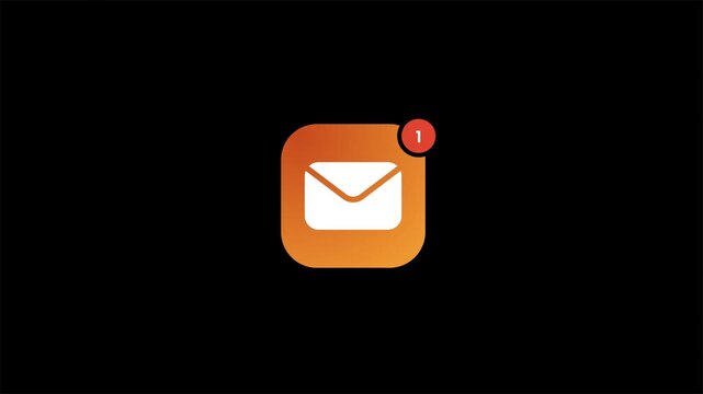 Message Notification UI Popup with Counter Badge on Isolated Background