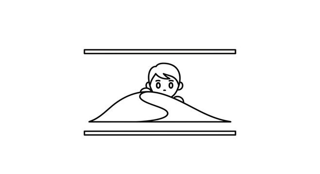 Child peeking over sand dune in hourglass shape, concept of time passing