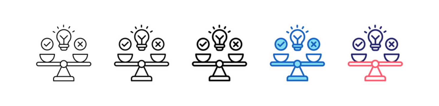 Feasibility Icon In 5 Different Styles Set Collection.   