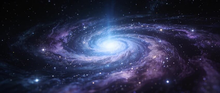 Spiral galaxy glowing core deep space star cluster cosmic dust blue nebula purple nebula night sky universe astronomy glowing spiral galaxy swirling deep space bright cosmic core radiating light star