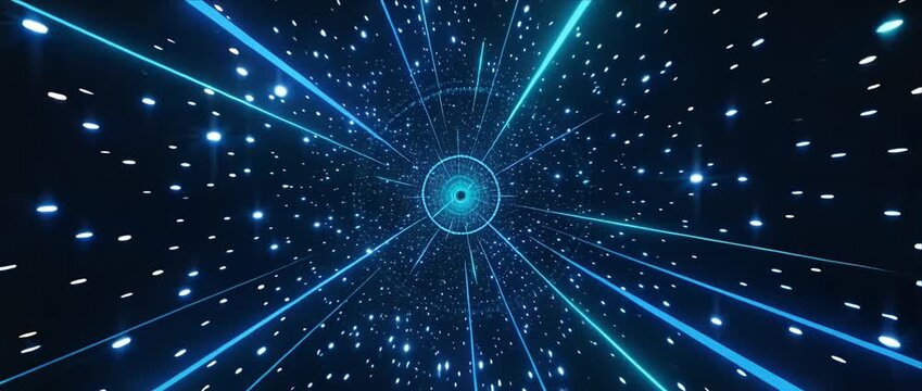 Futuristic tunnel hyperspace abstract background light speed neon line sci fi space travel energy beam star field motion blur digital art scene futuristic hyperspace tunnel glowing blue light