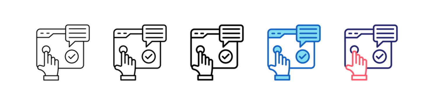 Self Service Icon In 5 Different Styles Set Collection.   