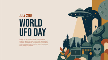 vector world ufo day background template © margakarya