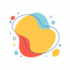 Fototapeta premium Abstract Organic Shapes with Blue Outline and Dots