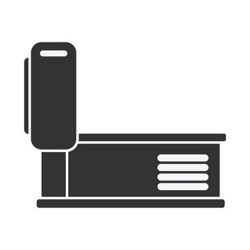 Flat glyph vector illustration of a Magnetic Resonance Imaging machine.