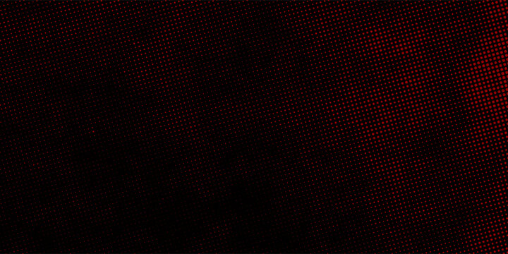 Abstract red and black halftone gradient background with dotted texture and dark fade effect, modern vector design for posters, banners, branding, and digital media