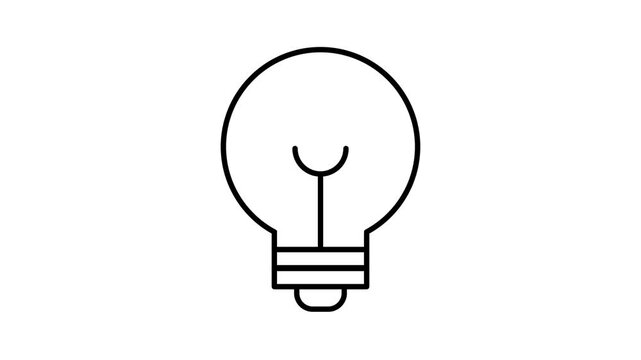 Animated minimal bulb line icon for concept art, ui scenes, and social ads
