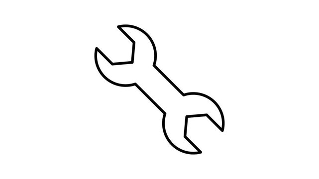 Linear wrench tool icon with gentle motion for workshop branding, industrial themes, and product demos