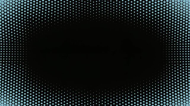 黒背景にゆっくり広がるドットパターンの抽象アニメーション背景