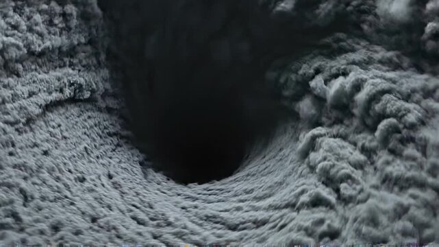 A swirling vortex of gray smoke.