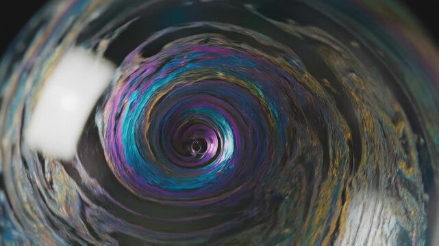 Vibrant swirling patterns in glass.