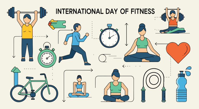 A fitness poster with people exercising