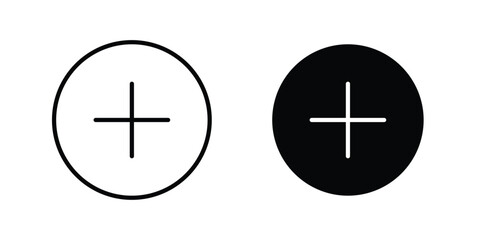Obraz premium Add icon outlined. Black clipart icons set