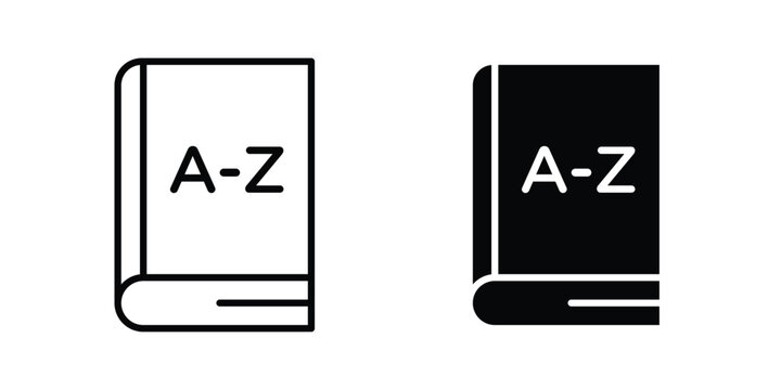 Dictionaries icon outlined. Black clipart icons set