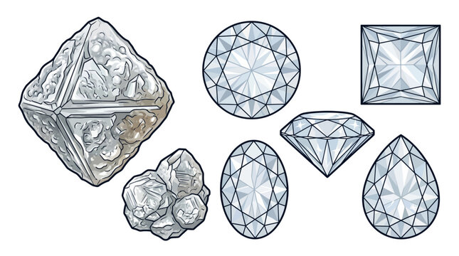 Various Diamond Shapes and Cuts.