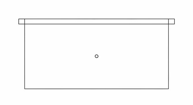 Minimalist Abstract Geometric Shape with Center Dot on White Background