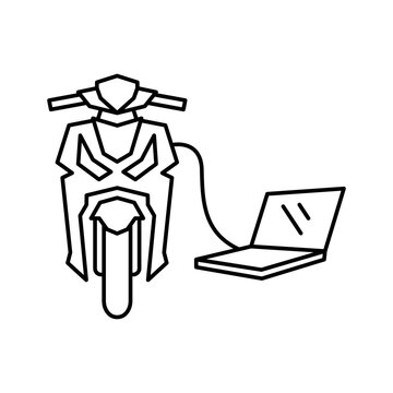 ECU remapping line icon vector illustration design. Editable stroke.