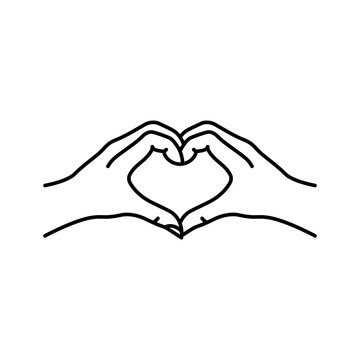 Love hand line icon vector illustration design. Editable stroke.