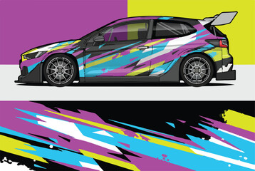 Obraz premium Colorful car with abstract design.