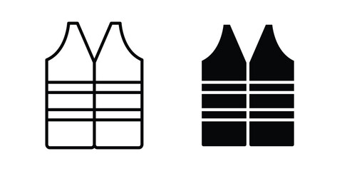 Vest jacket icon outlined. Black clipart icons set © Surya
