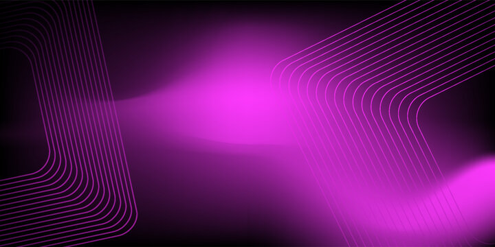 Neon purple glowing techno lines, hi-tech futuristic abstract background template with square shapes