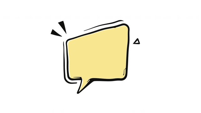 Yellow Speech Bubble with Copy Space for Text