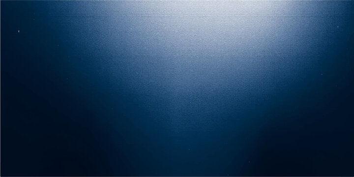 A dark blue abstract background features a brushed metallic silver texture with a spotlight shining on a sleek stainless steel plate surface design