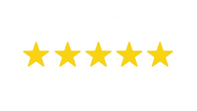 5 star rating concept animation on the background ,star review concept