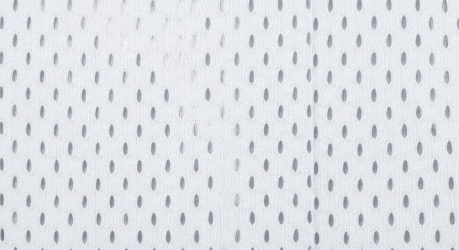 White Sports Jersey Mesh Fabric Texture Background with Perforated Pat