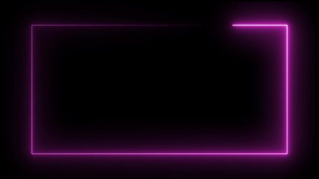 Glowing blue neon rectangular frame animation,Animated rectangular light frame with moving line accents.
Rectangular seamless silver light frame streaming overlay loop,dark background abstract border.