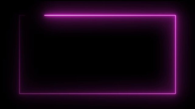 Glowing blue neon rectangular frame animation,Animated rectangular light frame with moving line accents.
Rectangular seamless silver light frame streaming overlay loop,dark background abstract border.