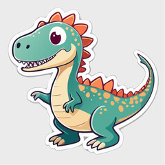 Fototapeta premium Cute Cartoon Dinosaur Sticker
