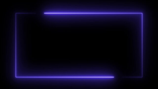 Glowing purple neon rectangular border frame overlay animation,Vibrant red glowing neon rectangular frame on a stark black background,
Minimal frame motion designed for overlay and background visuals.
