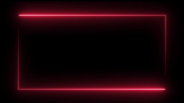 Glowing purple neon rectangular border frame overlay animation,Vibrant red glowing neon rectangular frame on a stark black background,
Minimal frame motion designed for overlay and background visuals.