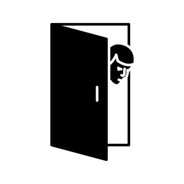 Peeking flat icon vector illustration