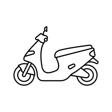Electric Motorcycle line icon vector illustration design. Editable stroke.