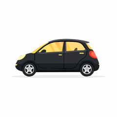 Naklejka premium Efficient small-scale vehicle icon featuring a playful yet professional aesthetic. Great for shared-economy platforms, low-carbon delivery concepts, and modern smart-city infographics.