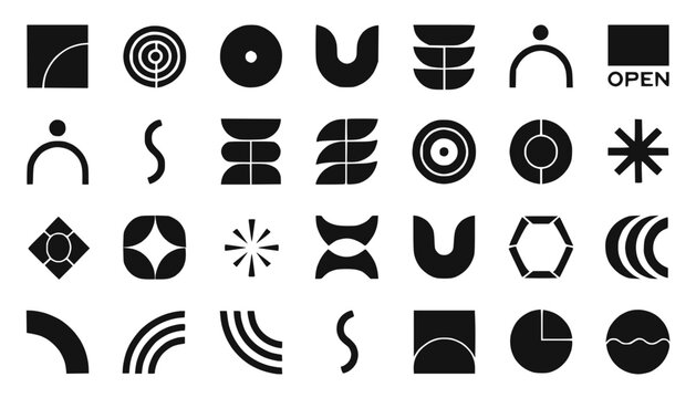 Abstract Geometric Shapes Collection: Modern Symbols and Icons Set