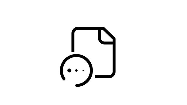 A document icon with a speech bubble or chat dots overlay, representing a comment thread, message log, or annotated file