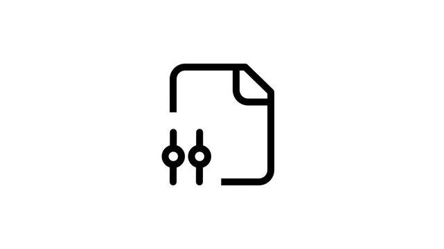 A document icon with vertical adjustment or version control nodes, representing a versioned or pipeline-controlled file