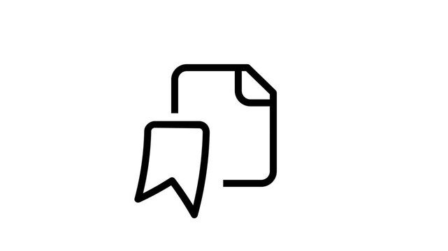 A document icon with a ribbon bookmark symbol on the top right corner, indicating a saved, favorited, or bookmarked file