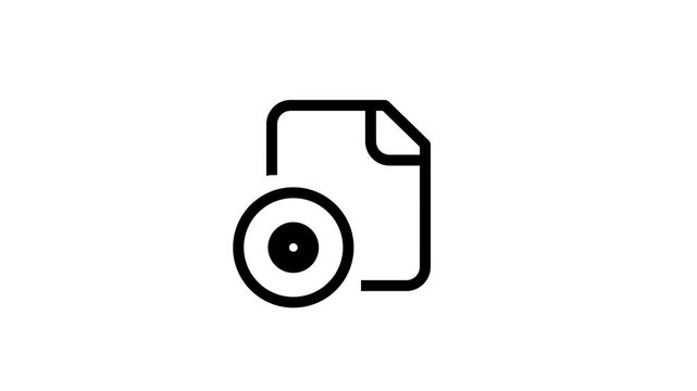 A document icon with a vinyl or CD disc symbol, representing a media file, disk image, or optical storage file