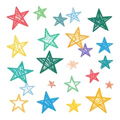 Obraz premium Colorful stars on white background.