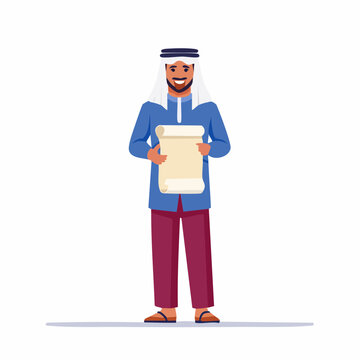 Arab Man Holding a Scroll
