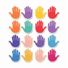 Fototapeta premium Colorful Hands Icons