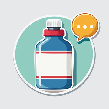 Medicine bottle with speech bubble icon
